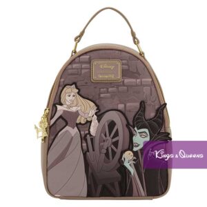 Disney Loungefly Backpack Sleeping Beauty Aurora Maleficent Spinning Wheel WDBK2697