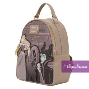Disney Loungefly Backpack Sleeping Beauty Aurora Maleficent Spinning Wheel WDBK2697