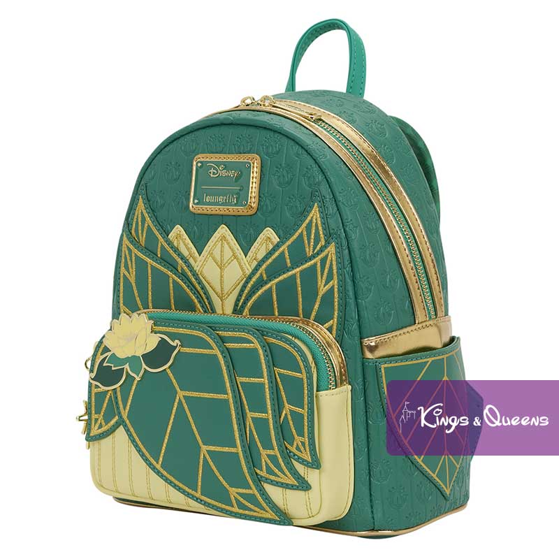 Disney Loungefly Backpack Princess Frog Tiana Dress Lotus WDBK4424