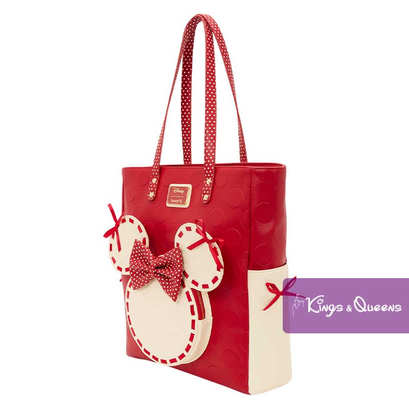 Disney Loungefly Tote Bag Minnie Rock Dots WDTB3442