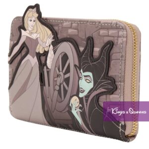 Disney Loungefly Wallet Sleeping Beauty Aurora Maleficent Spinning Wheel WDWA2295