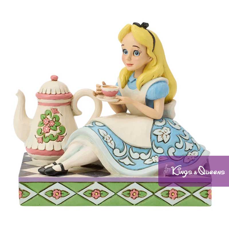 Disney Traditions Jim Shore Figurine Alice in Wonderland A Cup of Curiosity 6018925