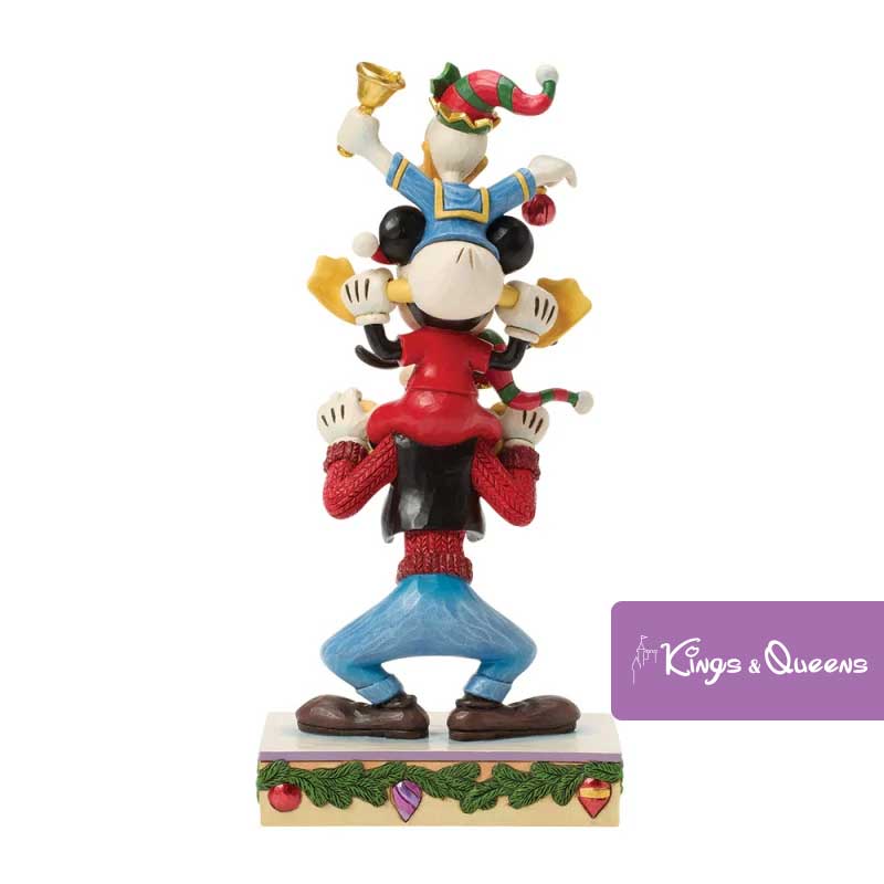 Disney Traditions Jim Shore Figurine Christmas Holiday Pile Up Mickey Donald Goofy 6018706