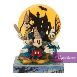 Disney Traditions Jim Shore Figurine Donald Mickey Goofy Look Out Ghosts 6017941