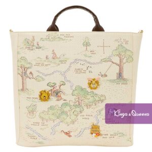 Disney Loungefly Tote Crossbody Bag Pin Winnie the Pooh Hundred Acre Wood Map Tigger Eeyore Piglet WDTB3483