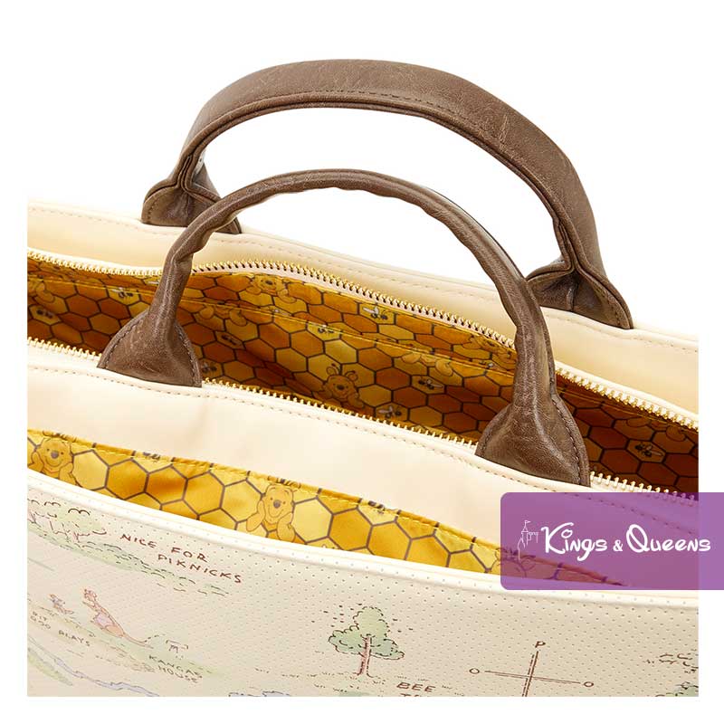 Disney Loungefly Tote Crossbody Bag Pin Winnie the Pooh Hundred Acre Wood Map Tigger Eeyore Piglet WDTB3483