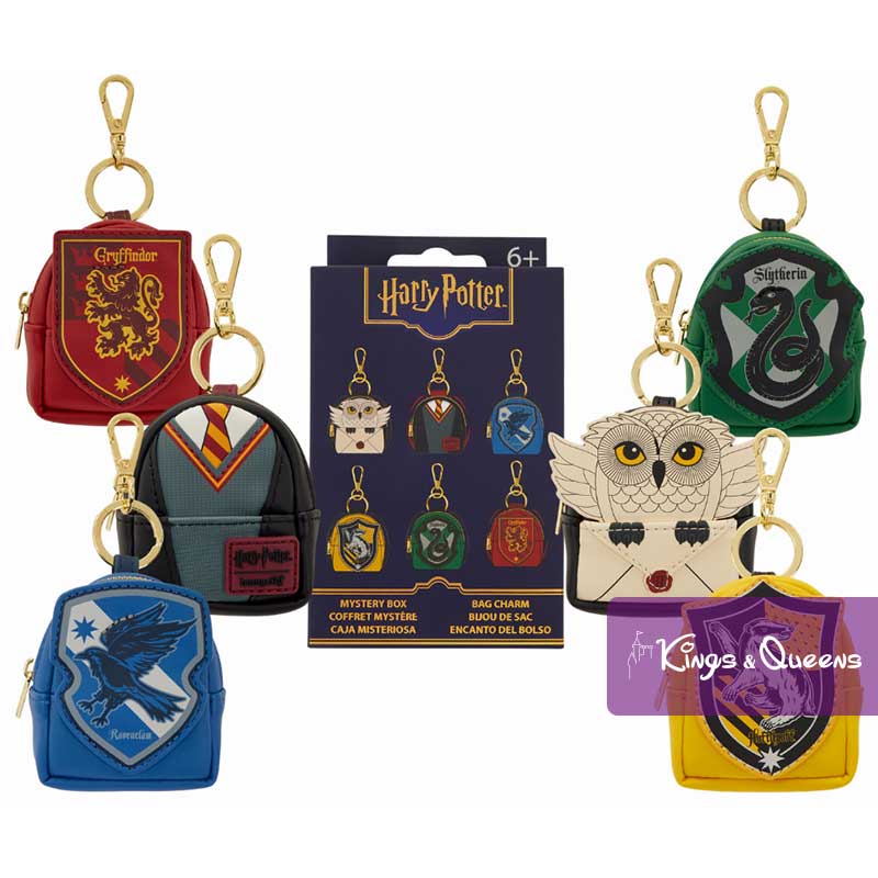 Harry Potter Loungefly Mystery Bag Charm Gryffindor Ravenclaw Hufflepuff Slytherin Hedwig Hogwarts Uniform HPBC0001