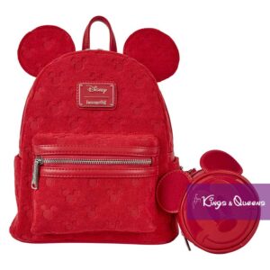 Disney Loungefly Backpack Mickey Mouse Burnout Ears Red WDBK4028