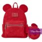 Disney Loungefly Backpack Mickey Mouse Burnout Ears Red WDBK4028
