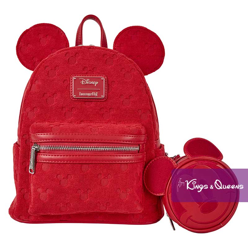 Disney Loungefly Backpack Mickey Mouse Burnout Ears Red WDBK4028