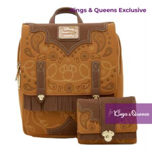 Disney Loungefly Backpack Exclusive Minnie Mouse Cowgirl Western Fringe WDBK4458 Wallet WDWA3595