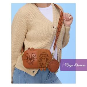 Disney Loungefly Sling Bag Chip Dale Corduroy WDTB3505